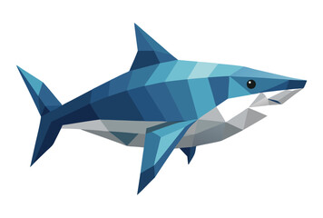 Obraz premium Shark Low Poly Vector Geometric Polygonal Icon Illustration