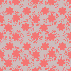 Obraz premium Modern floral with flowers print. Seamless pattern. Hand drawn style.