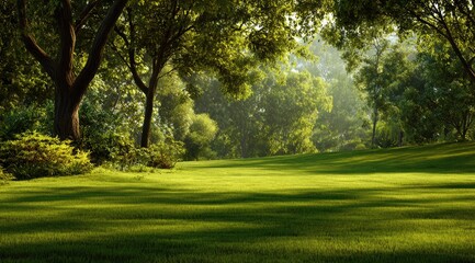 Fototapeta premium Lush green forest glade