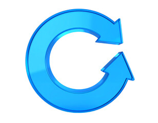 Modern blue refresh icon in digital design.