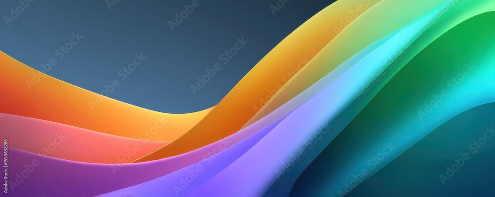 Aufkleber abstract colorful waves in a harmonious gradient design