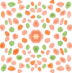 watercolor flower plants seamless batik pattern background