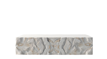 Empty stone podium isolated on transparent background