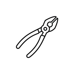 Simple black line drawing of combination pliers on a white background