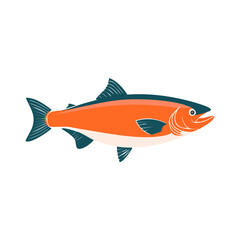 Fototapeta premium A vibrant illustration of a salmon, showcasing its bright orange body and streamlined form