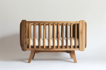 Empty wooden chair on white for nursery design