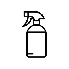 Simple black outline icon of a spray bottle on a white background