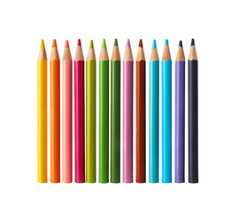 Fototapeta premium [Transparent Background PNG]Colorful Pencils Set Against White Background