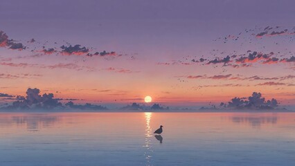 sunrise over the lake