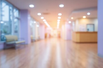 Blurred Hospital Corridor Interior View