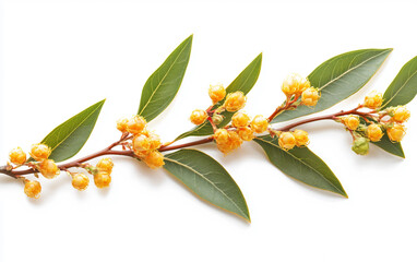 Vibrant golden wattle branch representing unity resilience and national identity. Generative AI.