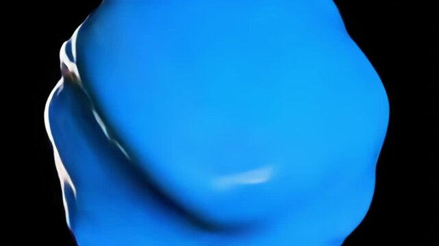 4K Stock Video Abstract Blue Liquid Blob Animation - Seamless Loop
