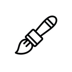 Simple black line art icon of a paintbrush with bristles