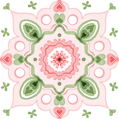 watercolor flower plants seamless batik pattern background