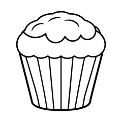 Muffin Outline Vector Line Art Style