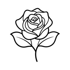 Rose Water Outline Vector Line Art