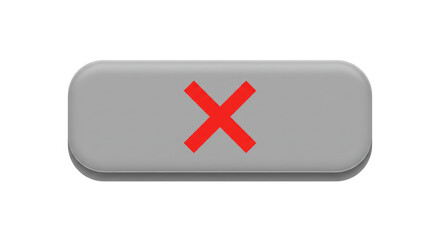 Obraz premium Grey Button with Red Cross Symbol.