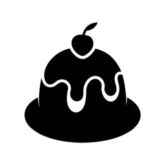 Sweet Pudding Black Silhouette Art