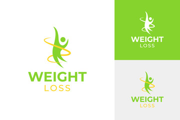 Weight loss logo design template vector illustration