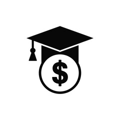 Graduation cap with dollar sign symbolizing education costs and financial investment