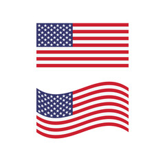 USA Flag Icon Vector Design.