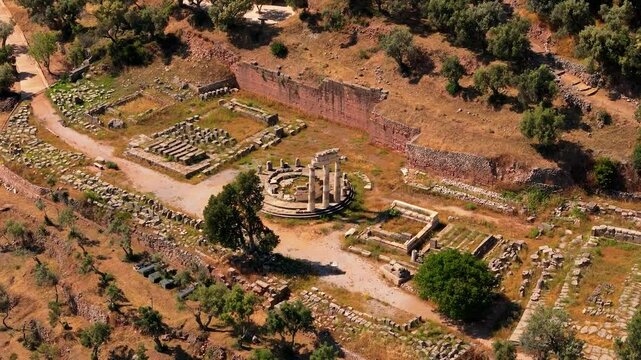 greece spiritual ancient city delphi various drone videos