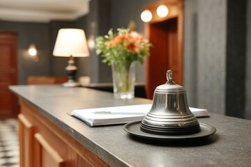 Hotel Reception Desk with Service Bell