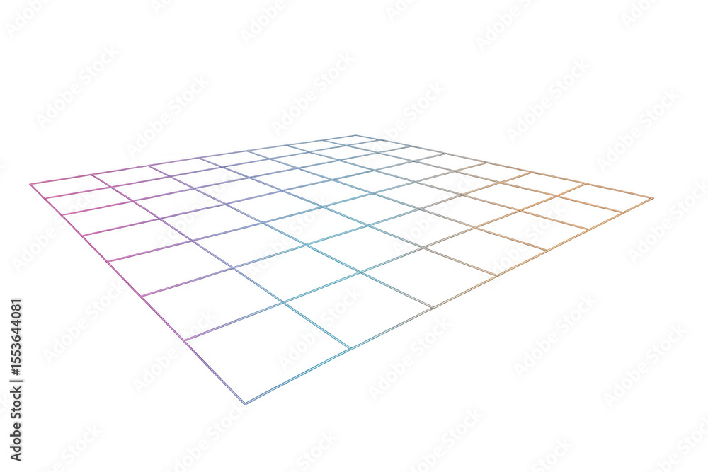 Aufkleber colorful grid creating perspective effect on a transparent background, perfect for digital art and d