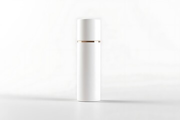 White cosmetic bottle isolated on white background