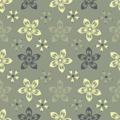 Seamless floral pattern, vintage background
