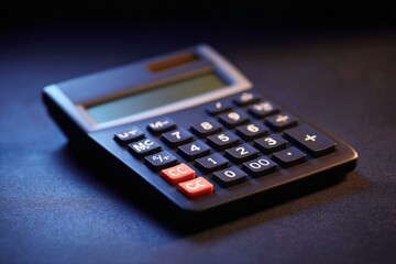 Obraz premium Closeup of a Modern Calculator on a Dark Surface