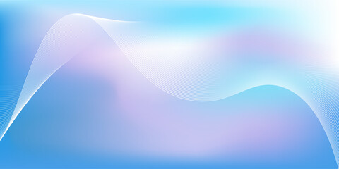 Abstract blue gradient background with shining lines waves. Minimalist background for banner, poster, cover, brochure, flyer, website