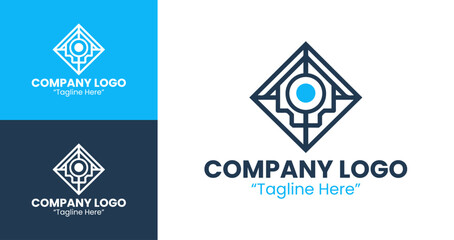 Professional Geometric Blue Logo Design for Modern Business Branding