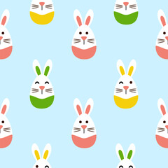 Seamless pattern with art design elements, and colorful Easter eggs.