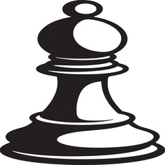 Black and white chess bishop piece illustration for strategic board game design and educational resources silhouette