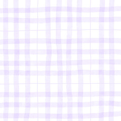 Purple Plaid Gingham Madras Check Hand Drawn Background Pattern Overlay