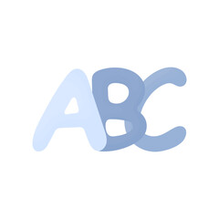 The first three letters of the alphabet. ABC. Preschool education. Concept first time to school