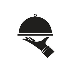 Naklejka premium Waiter Serving Icon Vector Design.