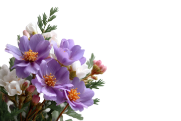 [Transparent Background PNG]Beautiful Floral Arrangement of Purple and White Flowers