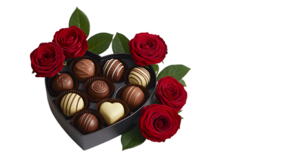 Romantic Heart-Shaped Chocolate Truffles with Roses