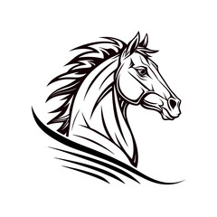 "Horse Logo Element – Bold and Artistic Head Design Vector in EPS Format"

