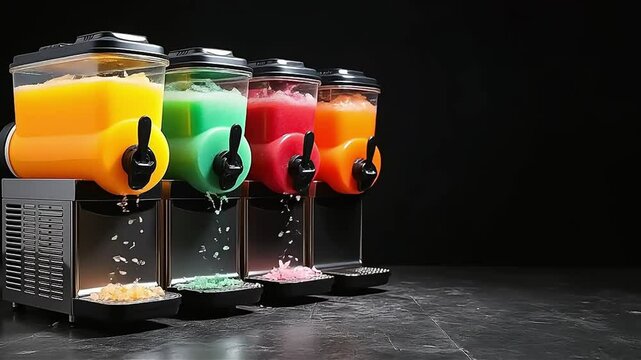 Machine a glace pil&eacute;e aux couleurs de l'arc-en-ciel | IA / AI 