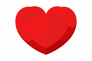 A bold red heart with a subtle 3d effect on a white background