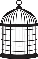 Birdcage Silhouette Vector Format – Decorative Black Wire Cage Artwork
