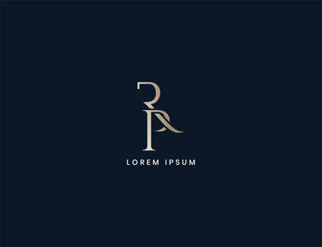 Rp luxury letter logo design, pr typography for corporate business, rp initials