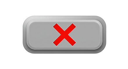 Fototapeta premium Red X Mark on Grey Button Interface.