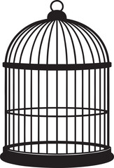 Birdcage Silhouette Vector Format – Decorative Black Wire Cage Artwork