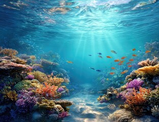 Obraz premium Vibrant coral reef underwater scene