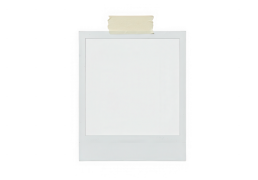 Blank polaroid frame isolated on transparent background - Powered by Adobe