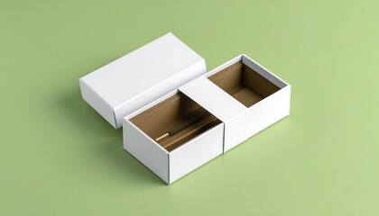 Minimalist Ceramic Incense Holder In White Box With Blank Belly Band On Green Surface